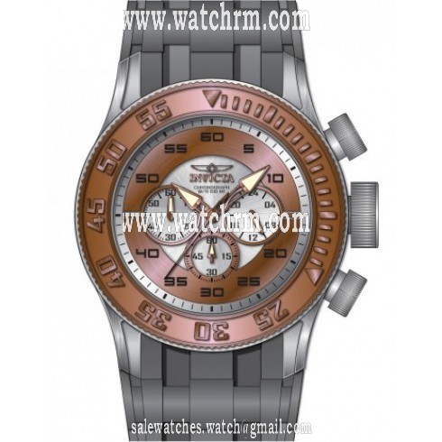 Invicta Pro Diver XL Chronograph Rose and Silver Dial Grey Silicone Men's Watch 14980