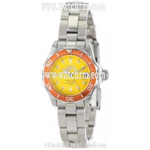 Invicta Pro Diver Yellow Dial Stainless Steel Ladies Watch 14097
