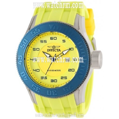 Invicta Pro Diver Yellow Dial Yellow Polyurethane Band Men's Watch 11948