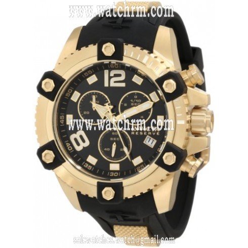 Invicta Reserve Arsenal Chronograph Black Dial Black Polyurethane Men's Watch 11172
