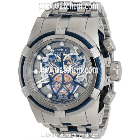 Invicta Reserve Bolt Chronograph Perforated Dial Stainless Steel Men's Watch 12900