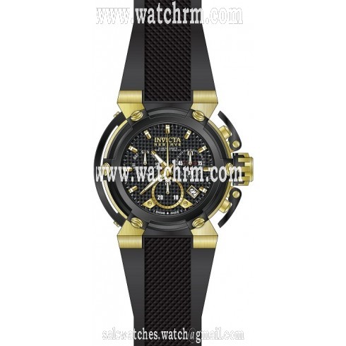 Invicta Reserve Chronograph Black Dial Black Polyurethane Men's Watch 18341
