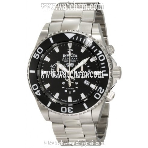 Invicta Reserve Chronograph Black Dial Stainless Steel Men's Watch 1020