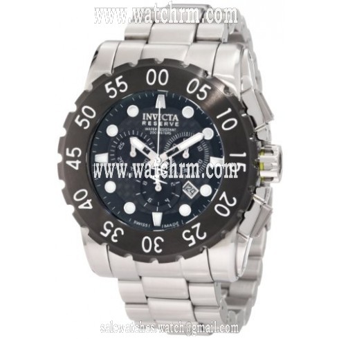 Invicta Reserve Chronograph Black Dial Stainless Steel Men's Watch 1957