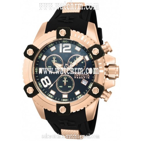 Invicta Reserve Chronograph Black Mother of Pearl Dial Black Polyurethane Men's Watch 80366
