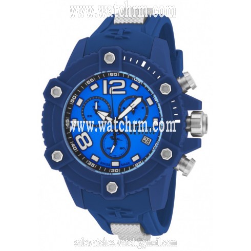 Invicta Reserve Chronograph Blue Dial Blue Polyurethane Men's Watch 17290