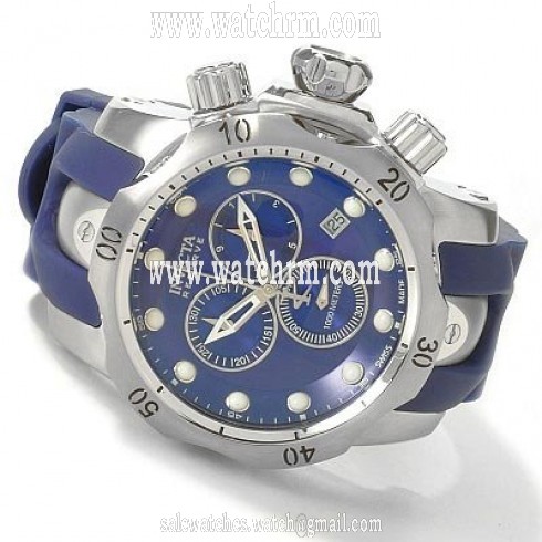 Invicta Reserve Chronograph Blue Dial Blue Rubber Men's Watch 6111