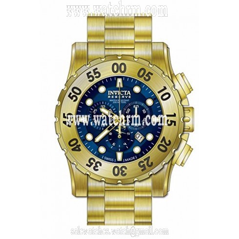 Invicta Reserve Chronograph Blue Dial Gold-plated Men's Watch 17380
