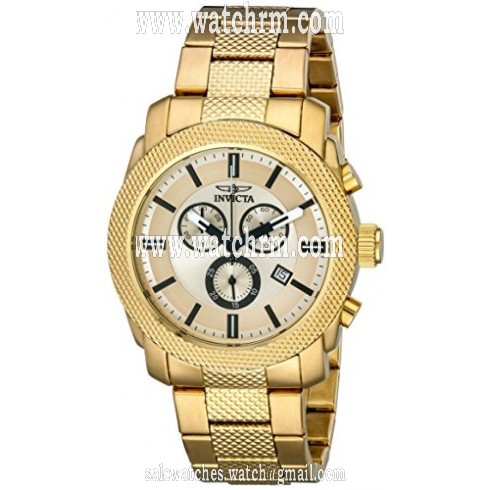 Invicta Reserve Chronograph Champagne Dial 18kt Gold-plated Men's Watch 18014