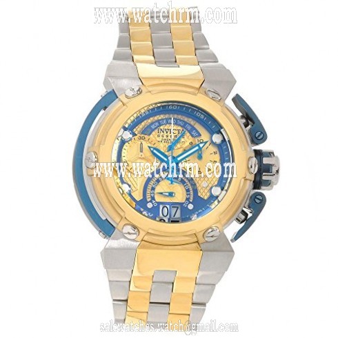 Invicta Reserve Chronograph Gold and Blue Dial Two-tone Men's Watch 16048