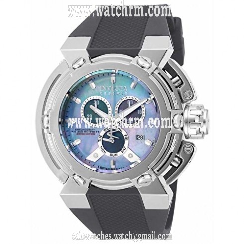 Invicta Reserve Chronograph Mother of Pearl Dial Black Polyurethane Men's Watch 18724