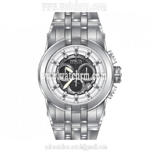 Invicta Reserve Chronograph Silver Black Dial Stainless Steel Men's 14207