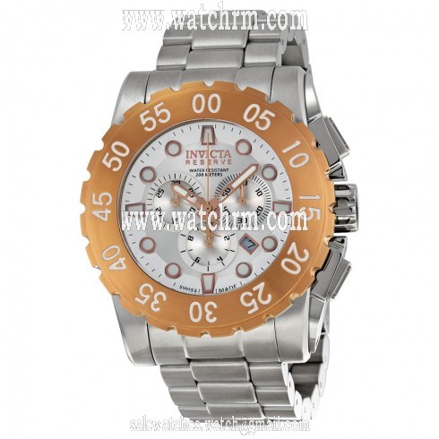 Invicta Reserve Chronograph Silver Dial Stainless Steel Men's Watch 1958