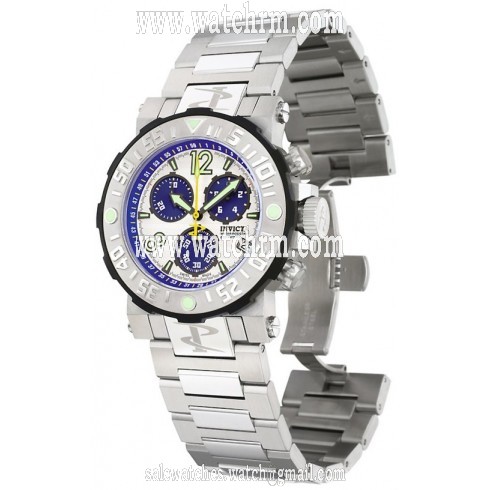 Invicta Reserve Chronograph Silver Dial Stainless Steel Men's Watch 6130