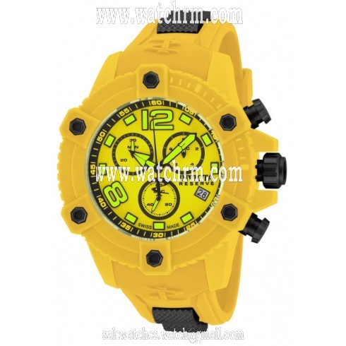 Invicta Reserve Chronograph Yellow Dial Yellow Polyurethane Men's Watch 17294