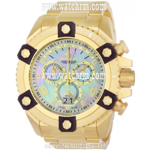 Invicta Reserve Collection Arsenal Chronograph Mother of Pearl Dial Gold-plated Men's Watch 0341