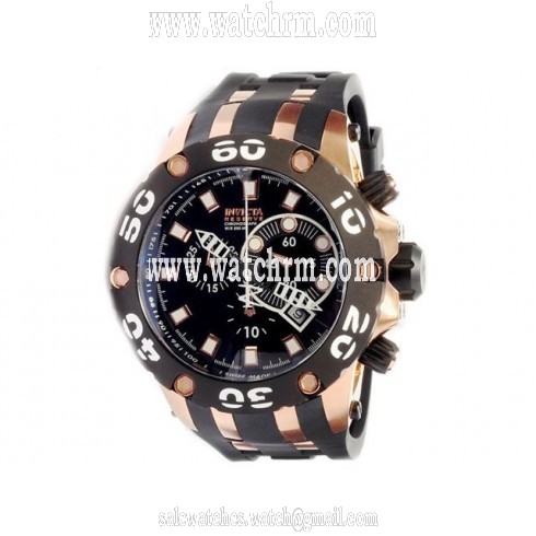Invicta Reserve Diver  Chronograph Black Dial Black Rubber Men's Watch 0918