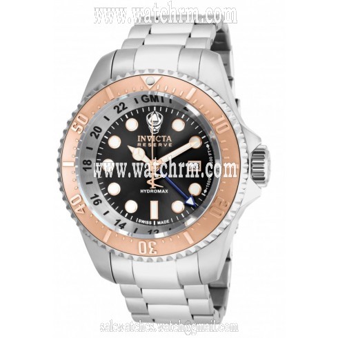Invicta Reserve Hydromax GMT Black Dial Stainless Steel Men's Watch 16963