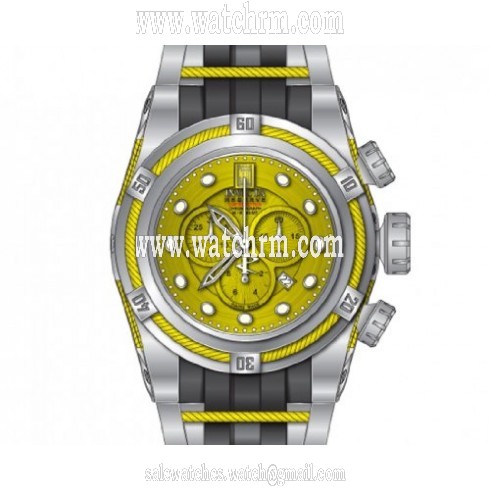 Invicta Reserve Jason Taylor Bolt Zeus Chronograph Yellow Dial Stainless Steel Men's Watch 14431