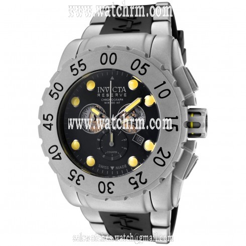 Invicta Reserve Leviathan Chronograph Stainless Steel Black Polyurethane Band Men's Watch 0799