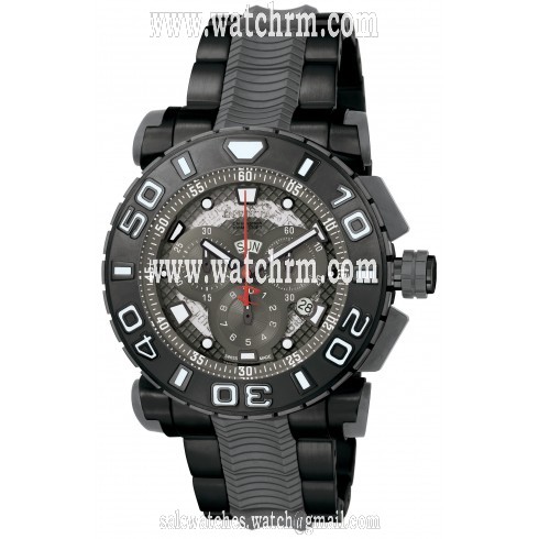 Invicta Reserve Ocean Hawk Chronograph Black Dial Black Ion-plated and Gunmetal Polyurethane Men's Watch 6315