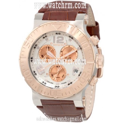 Invicta Reserve Ocean Reef Chronograph Silver Dial Brown Leather Men's Watch 1851