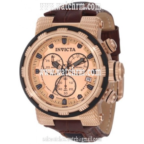 Invicta Reserve rose-gold leather quartz chrono Men's 11235