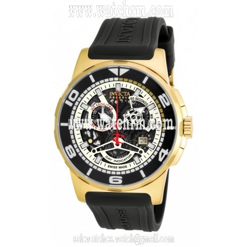 Invicta Reserve Sea Vulture Mechanical Chronograph Black Silicone Men's Watch 18947