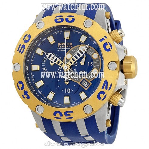 Invicta Reserve Specialty Two Tone Case Blue Dial Chronograph Men's Watch 0909