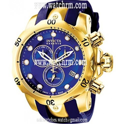 Invicta Reserve Sub-Aqua Venom Chronograph Blue Dial Blue Polyurethane Men's  Watch 6113