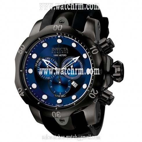 Invicta Reserve Venom Chronograph Blue Dial Black Polyurethane Men's Watch F0003