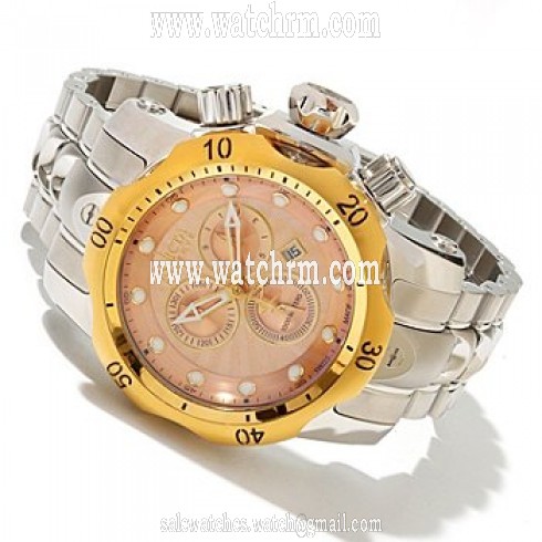 Invicta Reserve Venom Chronograph Rose Dial Stainless Steel Men's Watch 10802