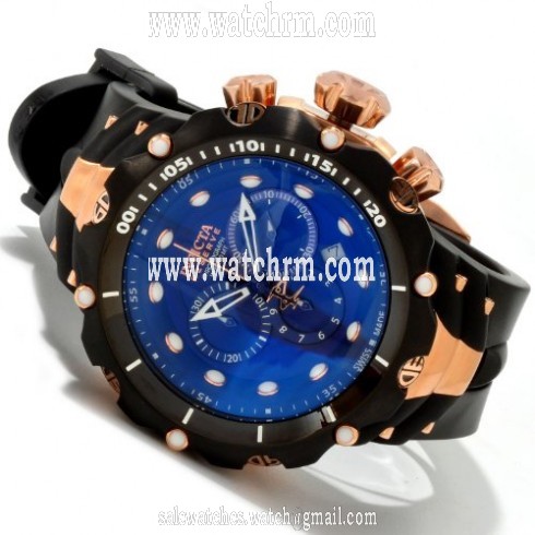 Invicta Reserve Venom II Chronograph Blue Dial Black Polyurethane Men's Watch 1525