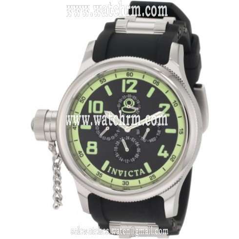 Invicta Russian Chronograph Diver Multi-Function Black And Green Dial Polyurethane Men's Watch 1798