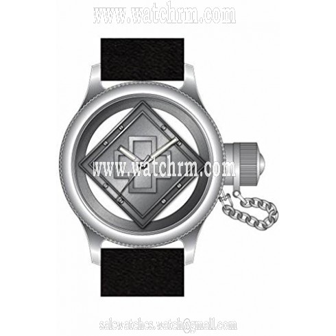 Invicta Russian Dive Clear Dial Black Leather Men's Watch 14774