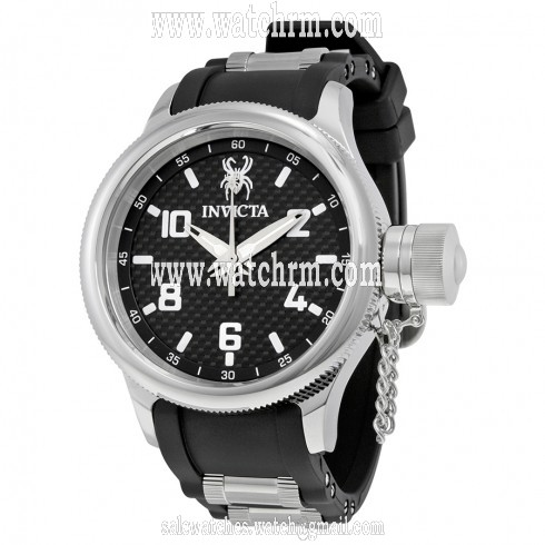 Invicta Russian Diver Black Carbon Fiber Dial Black Polyurethane Men's Watch 17944