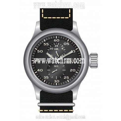 Invicta Russian Diver Black Dial Black Leather Men's Watch 19494