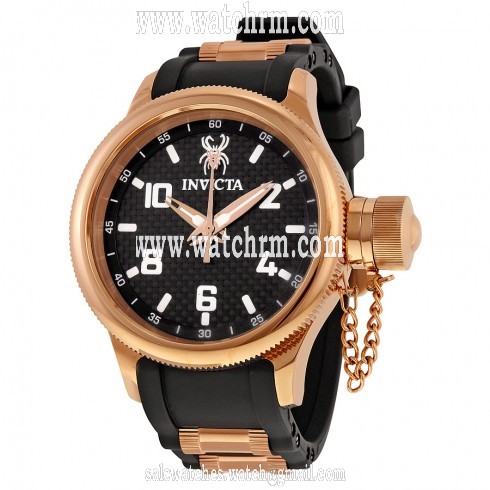 Invicta Russian Diver Black Dial Black Polyurethane Men's Watch 17948