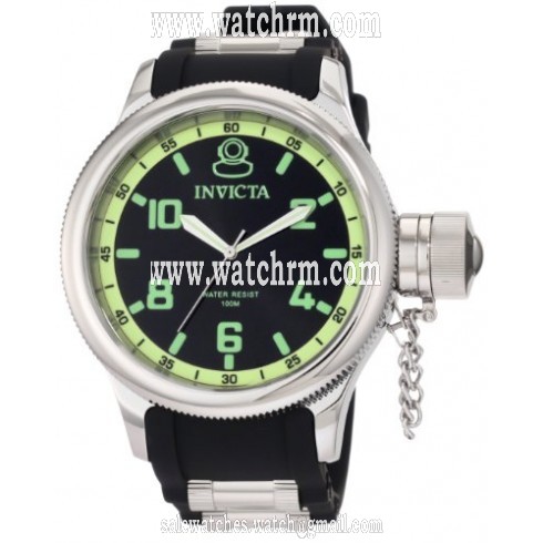 Invicta Russian Diver Black Dial Black Polyurethane Men's Watch 1433