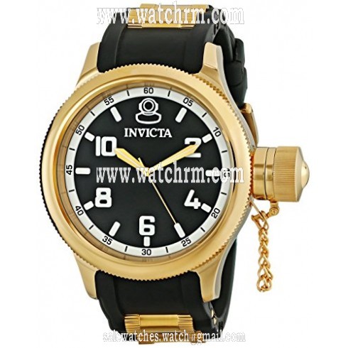 Invicta Russian Diver Black Dial Black Polyurethane Men's Watch 1436