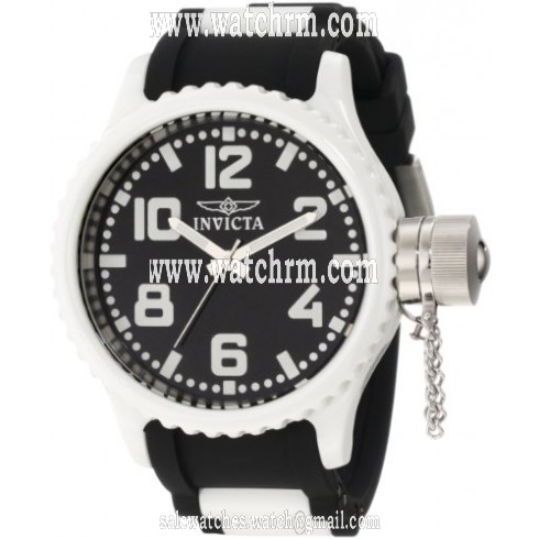 Invicta Russian Diver Black Dial Polyurethane With Ceramic Barrels Quartz Men's Watch 1935