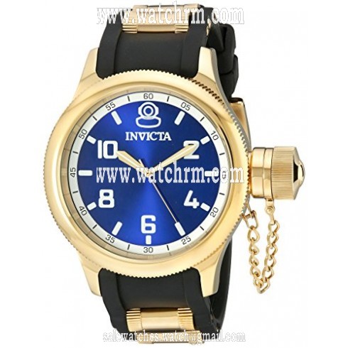 Invicta Russian Diver Blue Dial Black Polyurethane Men's Watch 1437