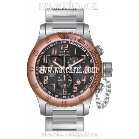 Invicta Russian Diver Chronograph Black Dial 18Rose Gold Ion-plated Men's Watch 15556