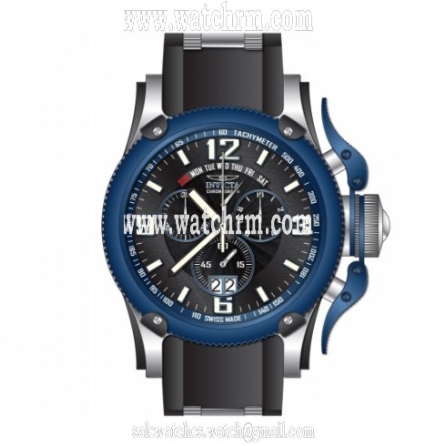 Invicta Russian Diver Chronograph Black Dial Black Polyurethane Men's Watch 12439