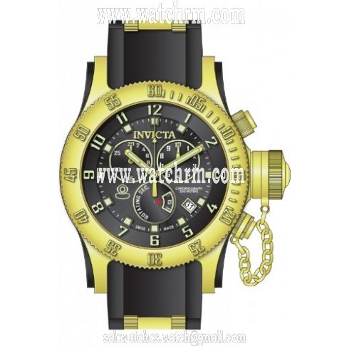 Invicta Russian Diver Chronograph Black Dial Black Polyurethane Men's Watch 15562