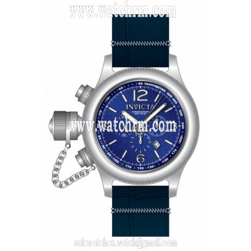 Invicta Russian Diver Chronograph Blue Dial Blue Leather Men's Watch 18575