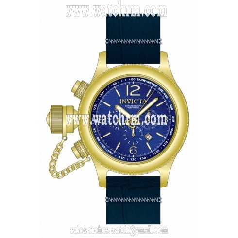 Invicta Russian Diver Chronograph Blue Dial Blue Leather Men's Watch 18577