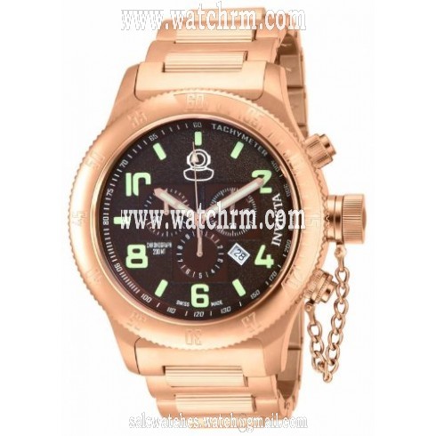 Invicta Russian Diver Chronograph Brown Dial Rose Gold Ion-plated Men's Watch 15476