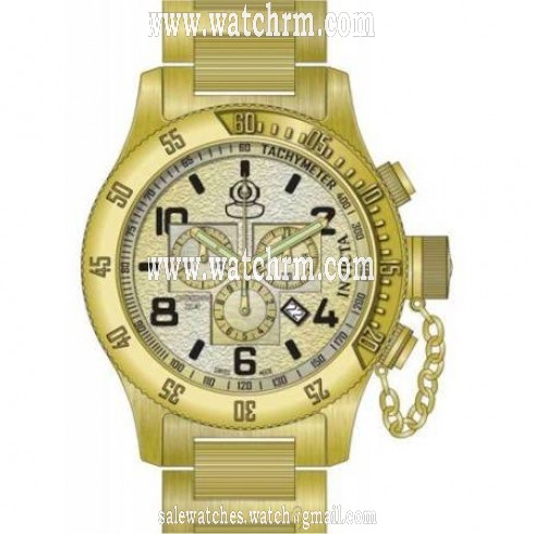 Invicta Russian Diver Chronograph Champagne Dial Gold Ion-plated Men's Watch 15473