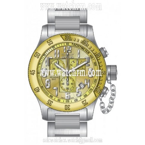Invicta Russian Diver Chronograph Gold Dial Stainless Steel Men's Watch 15554